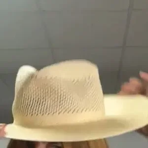 New Brixton Women\'s Jo Panama Straw Rancher Hat Elegant Cream Wide-Brim Hat Jo Palm Straw Rancher Fedora Hat – Village Hat Shop main image 4